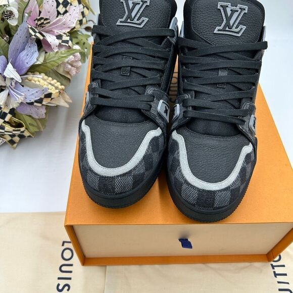 Men’s Louis Vuitton Damier 2024 trainer sneakers size 11 fits 13 US made Italy - Picture 12 of 12
